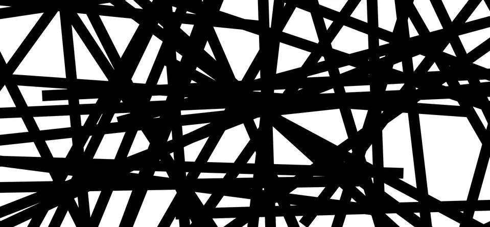 Random chaotic lines abstract geometric pattern / texture. Modern, contempora Stock Illustration