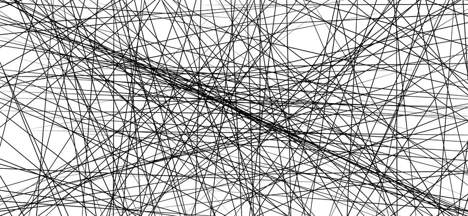 Random chaotic lines abstract geometric pattern / texture. Modern, contempora Illustrazione stock