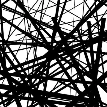 Random chaotic lines abstract geometric pattern / texture. Modern, contempora Stock Illustration
