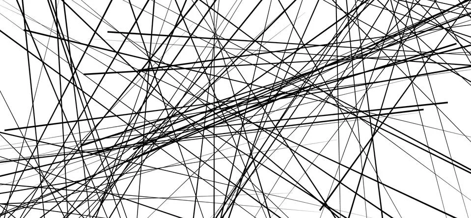 Random chaotic lines abstract geometric pattern / texture. Modern, contempora Stock Illustration