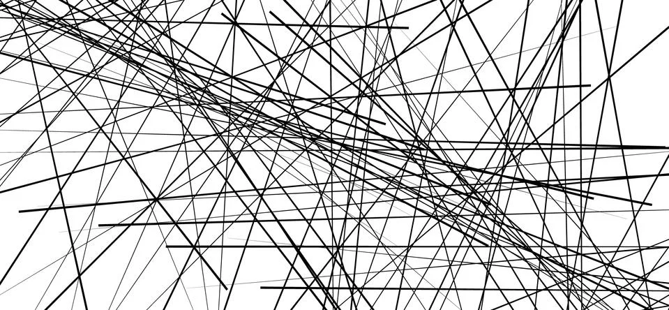 Random chaotic lines abstract geometric pattern / texture. Modern, contempora Stock Illustration