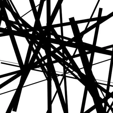 Random chaotic lines abstract geometric pattern / texture. Modern, contempora Stock Illustration