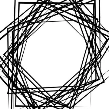 Random chaotic lines abstract texture, pattern in square format Illustrazione stock