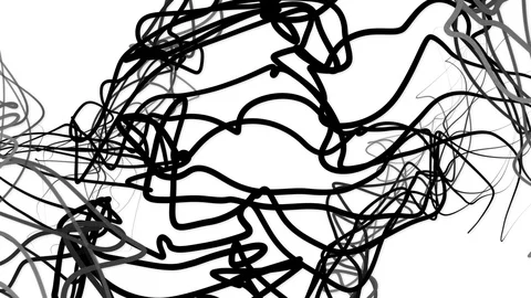 Random chaotic lines scribble background Stock Footage 97407838