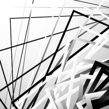 Random chaotic squares abstract geometric element. Monochrome geometric art. Stock Illustration
