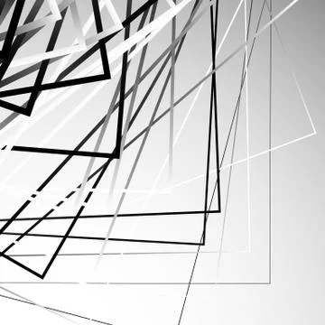 Random chaotic squares abstract geometric element. Monochrome geometric art. Stock-Illustration