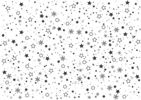 Random christmas decoration texture for background. Black falling stars and 스톡 일러스트