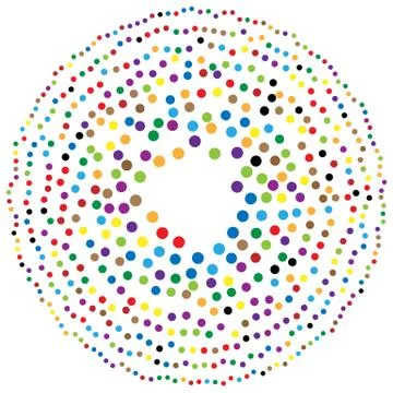 Random circles, dots abstract element, circular shape Illustrazione stock