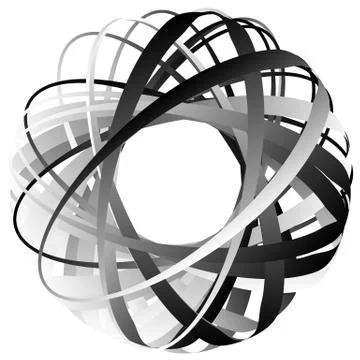 Random circular element. Abstract monochrome graphic on white. Stock-Illustration