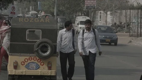 Random Citizens walking home Video stock 102222871