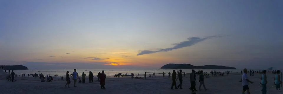 Random clouds with orange sun at sunset in Langkawi Island Malaysia Stock Photos
