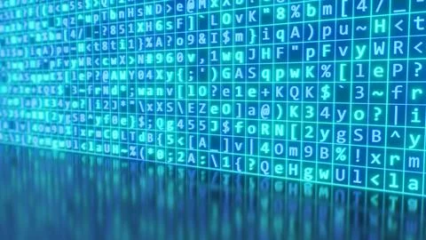 Random Computer Hacking Text Virus Code Cyberspace Security Concept Stock Photos