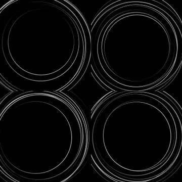 Random concentric circles. Set of 4 elements. abstract monochrome graphics. Stock Illustration