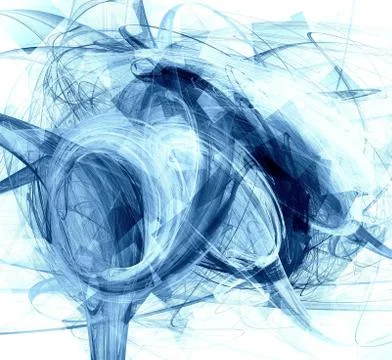 Random curvy form in blue, grunge style Stock-Illustration