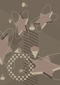Random Dark Gray colored geometrical graphic minimal background. Retro geom.. Stock Illustration