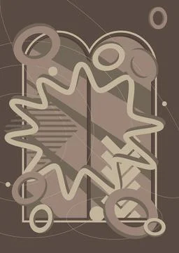 Random Dark Gray colored geometrical graphic minimal background. Retro geom.. Illustration