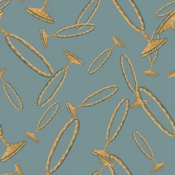 Random dark seamless pattern with bronze circus ring silhouettes print. Pale  Illustrazione stock