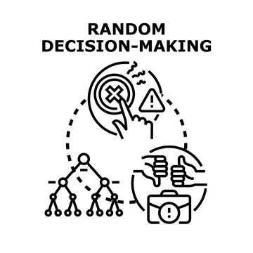 Random decision making business process concept selecting choice Stock Illustration