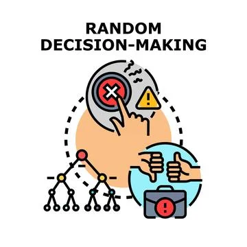 Random decision making business process concept selecting choice Stock Illustration