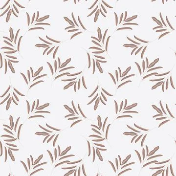 Random decorative seamless pattern with floral minimalistic leaf branches sha Illustrazione stock