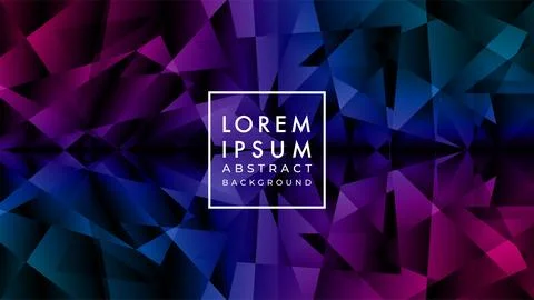 Random Diamond Pattern In Dark Neon Color Gradient. Abstract Geometric Back.. Stock Illustration