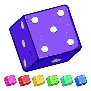 Random dice cartoon vector graphic Stock Illustration