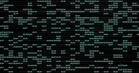 Random digital code glowing on a black background Stock Footage 77396451