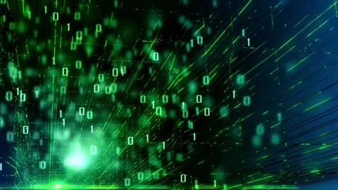 Random digital data matrix of binary numbers background. Stock Footage 334022663