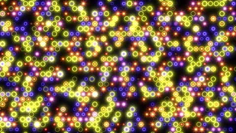 Random digital dots and rings pattern with neon led light Stock Footage 235853195