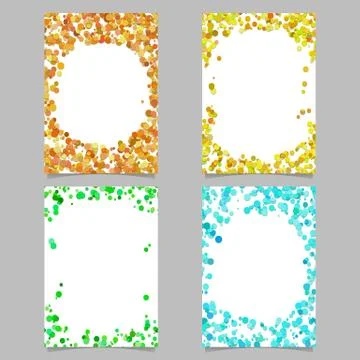 Random dot background round brochure border design set Stock Illustration