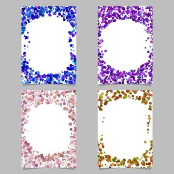 Random dot background round brochure border design set Illustrazione stock