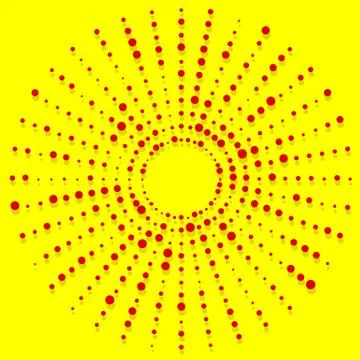 Random dots radial halftone element, pop art red, yellow colors イラスト素材