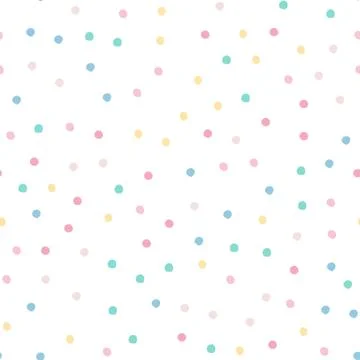 Random dots seamless pattern on white background. Party wallpaper. Stock Illustration