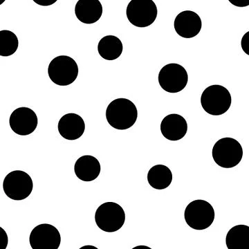 Random dotted seamless pattern. Simple geometric background in black and white Stock Illustration