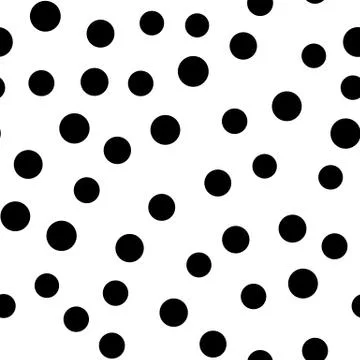 Random dotted seamless pattern. Simple geometric background in black and white Stock Illustration