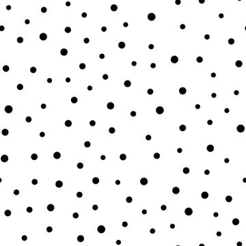 Random dotted seamless pattern. Simple geometric background in black and white Stock Illustration