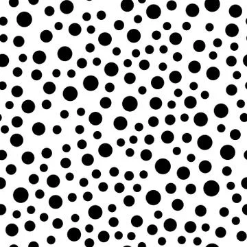 Random dotted seamless pattern. Simple geometric background in black and white Stock Illustration