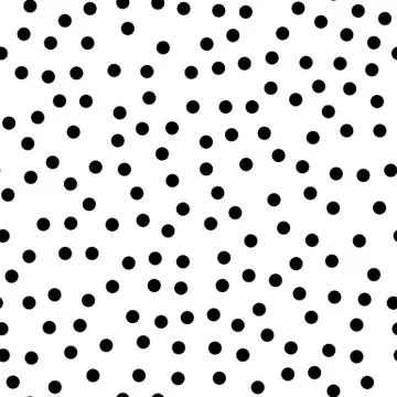 Random dotted seamless pattern. Simple geometric background in black and white Stock Illustration