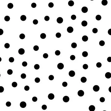Random dotted seamless pattern. Simple geometric background in black and white Stock Illustration