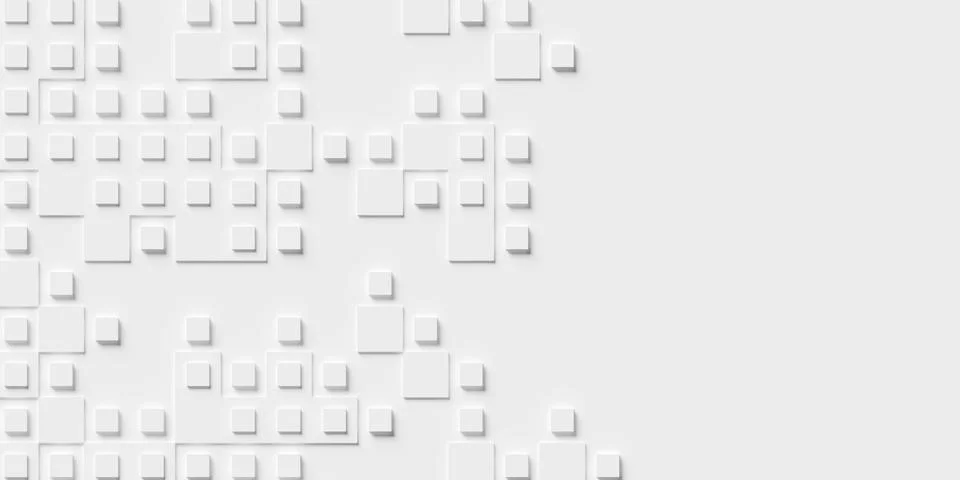 Random double stacked white cube boxes or block background wallpaper banner f イラスト素材