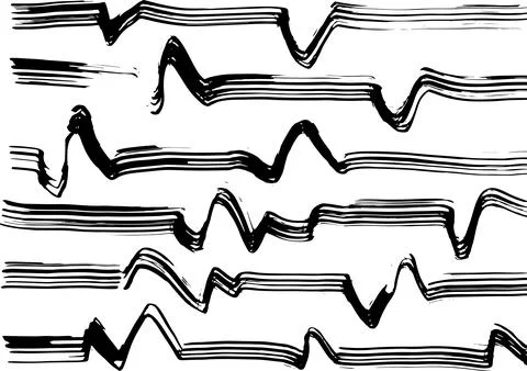 Random Dry Brush Zigzag Lines Pattern Illustrazione stock