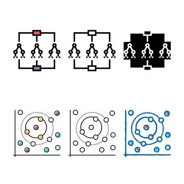Random edition forest algorithm color icon vector Stock Illustration