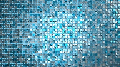 Random extruding cyber animation, 3d slow rotating in free space, concept of Stock Footage 95091869