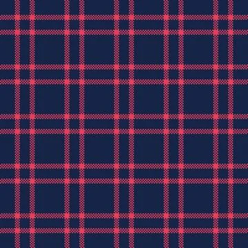 Random fabric seamless texture, tattersall plaid textile background. Birthd.. Illustrazione stock