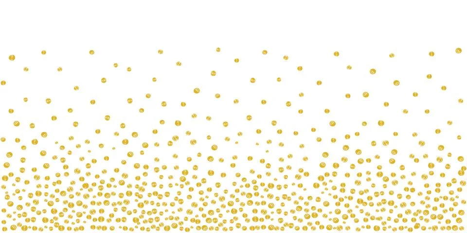 Random Falling Golden Dots Background Stock Illustration