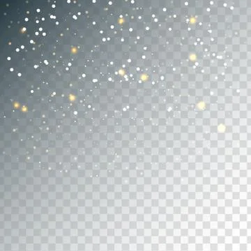 Random falling golden snowflakes Stock Illustration