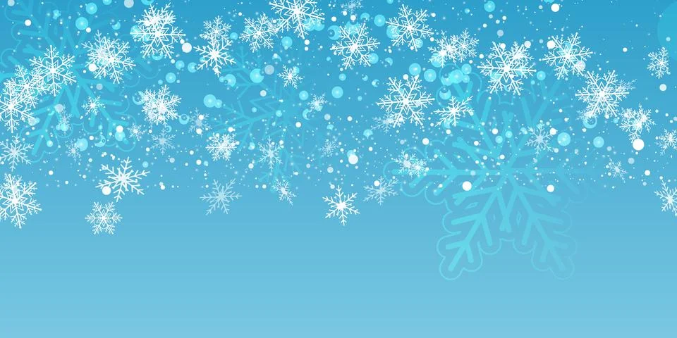 Random falling snow flakes wallpaper. Snowfall dust freeze granules. Snowfa.. Stock Illustration
