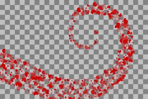 Random falling valentines Day heart Illustrazione stock
