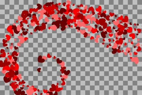 Random falling valentines Day heart Illustrazione stock