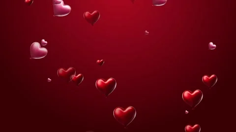 Random Floating Heart Balloons Animation Background 動画素材 300552080